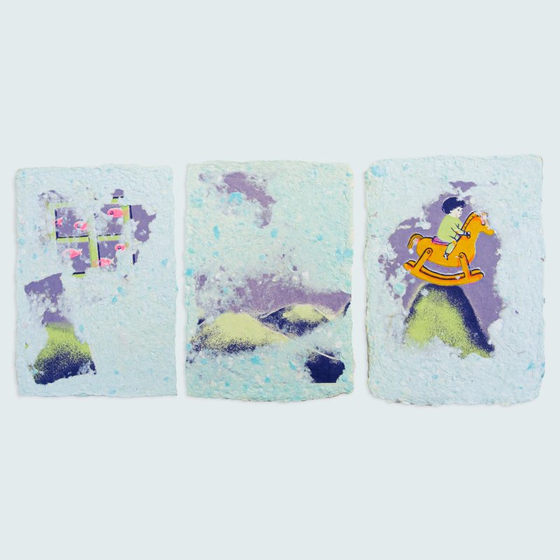 【手工画/卡片组】平衡 (1组3张) - 卡片/明信片 - 纸 蓝色