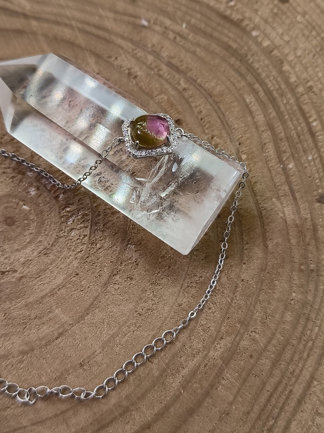 天然西瓜碧玺925银手链 Tourmaline 石榴石 •24小时寄出• - 手链/手环 - 水晶 