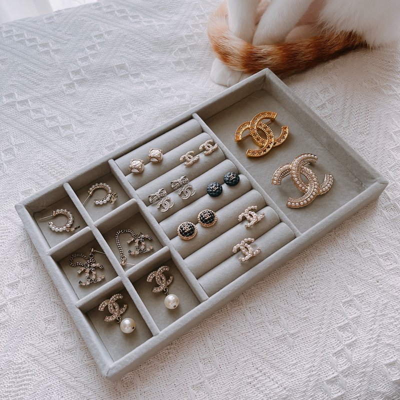 【珠宝盒】绒布盒专区/饰品收纳盒配件(目喜珠宝盒适用) - 收纳用品 - 其他材质 灰色