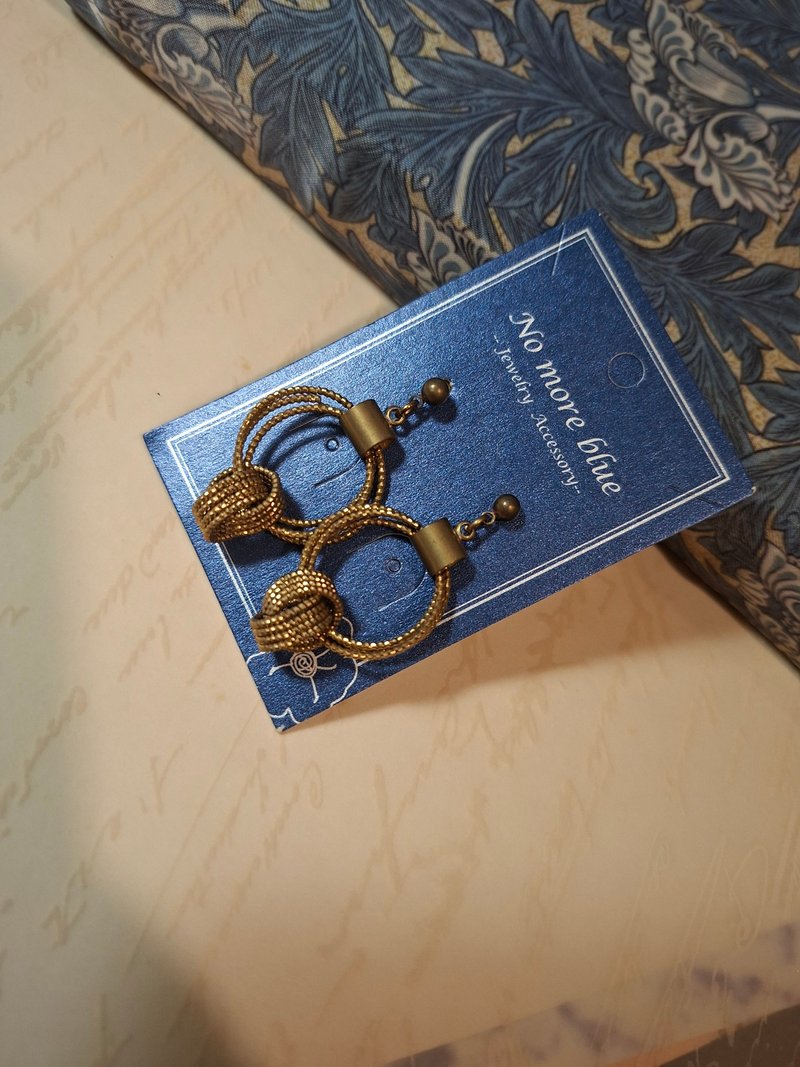 小冰晶珍珠黄铜耳环 - 耳环/耳夹 - 其他金属 金色