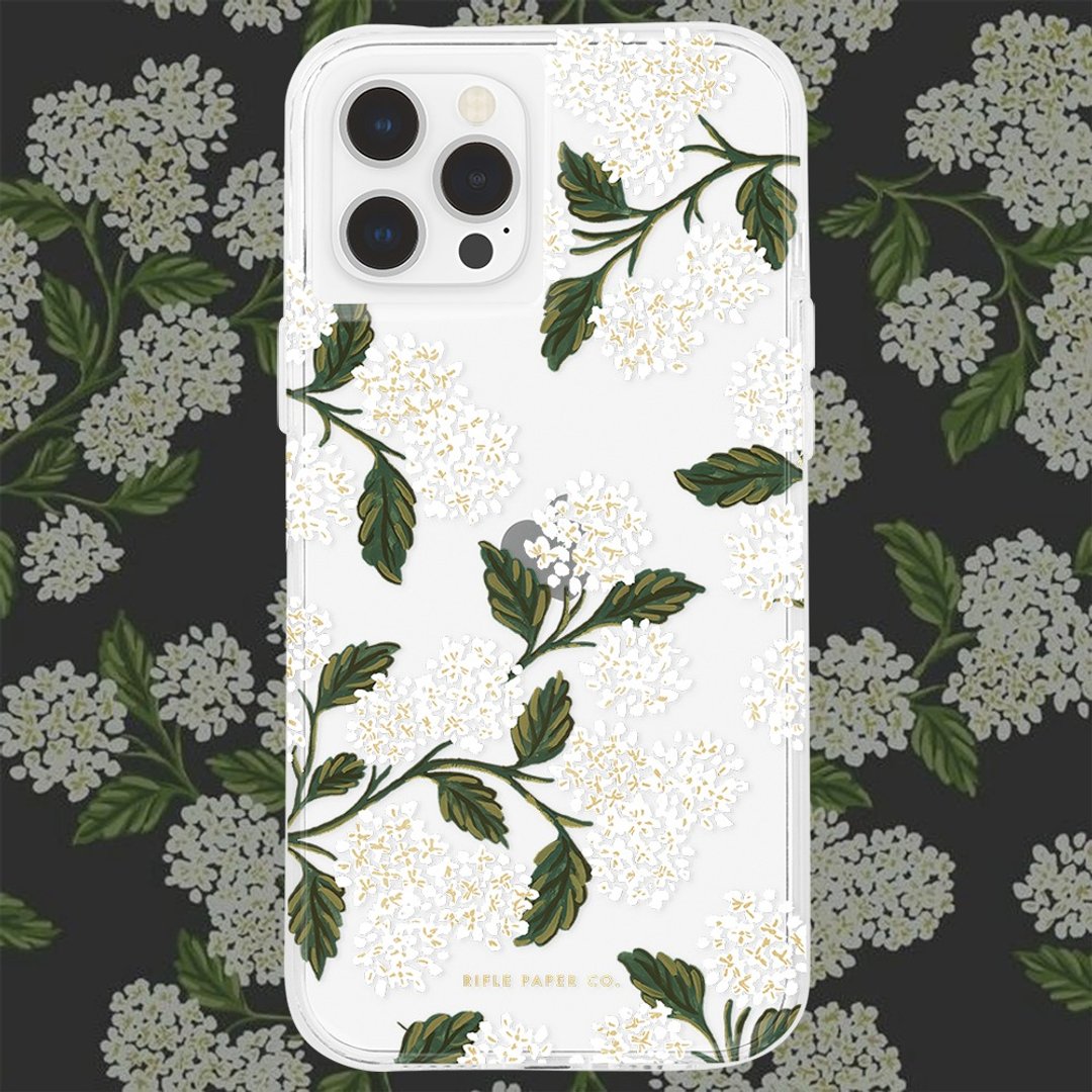 【六五折清货优惠】iPhone 12 系列 Hydrangea - White 手机壳 - 手机壳/手机套 - 塑料 白色