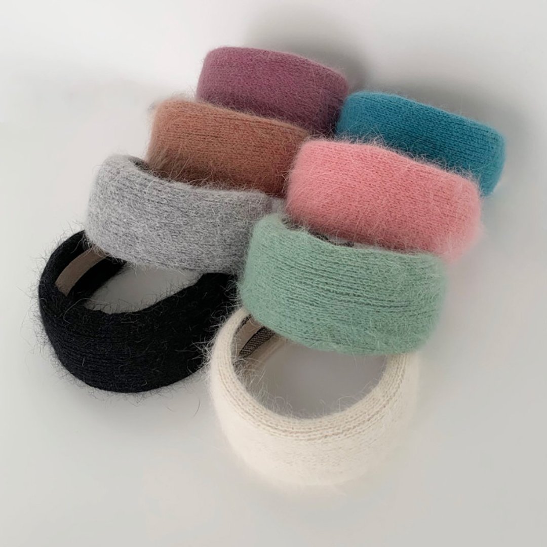 Winter Wide angora Headband,No SLIP / NO headache / No hard - 发带/发箍 - 其他材质 紫色