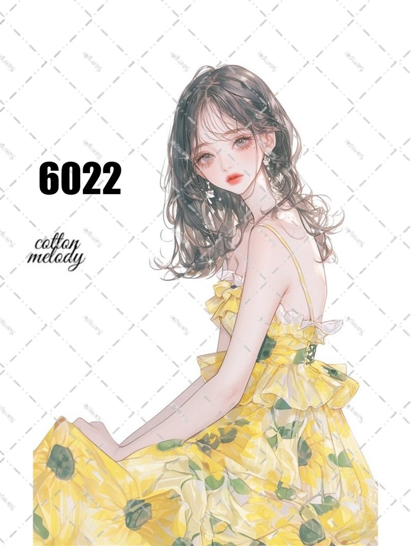 original sticker no.6022 人物贴纸 原创贴纸 女孩贴纸 原创人物贴纸 - 贴纸 - 纸 
