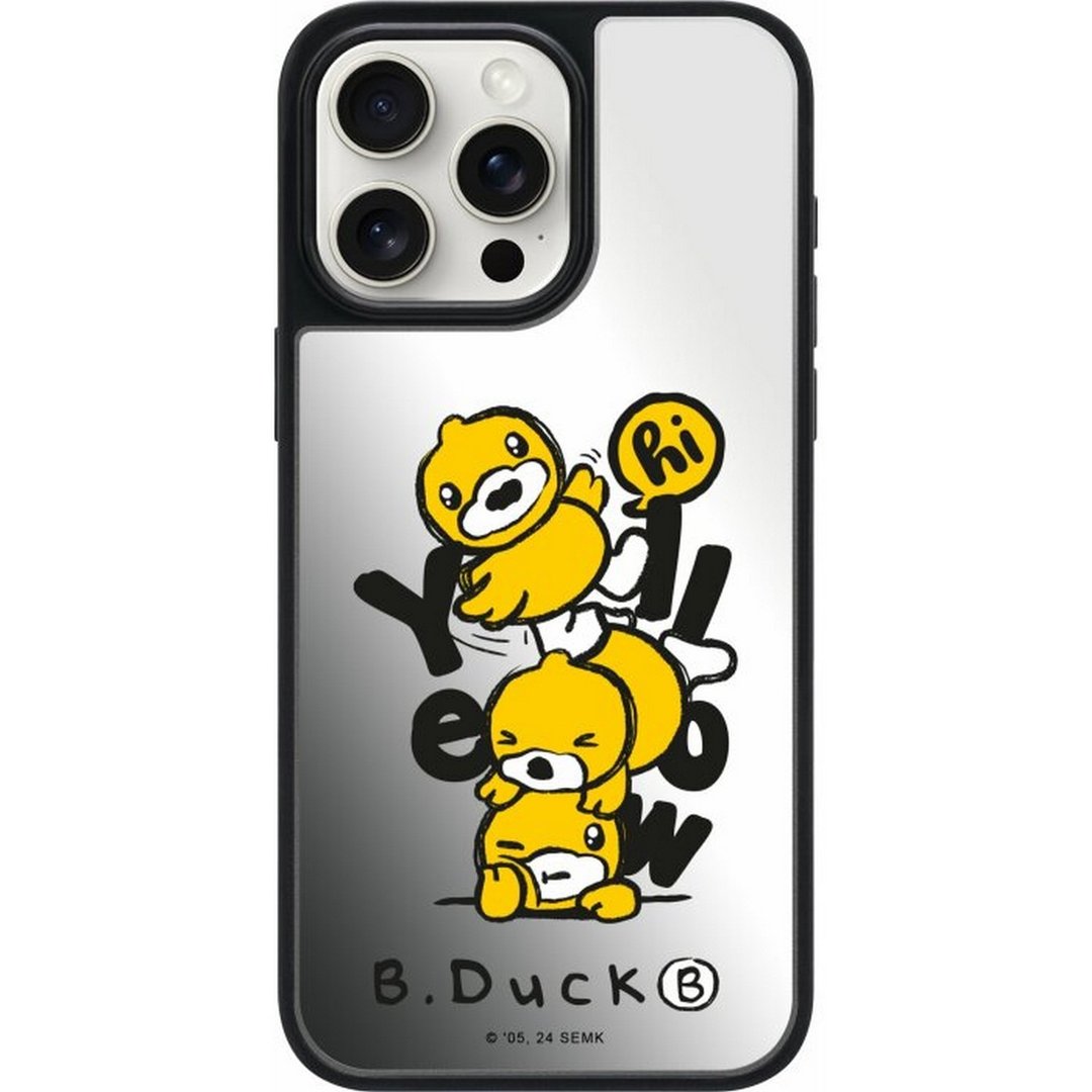 小黄鸭来打招呼 iPhone16 Samsung S25/S24 摔镜面手机壳 - 手机壳/手机套 - 塑料 多色