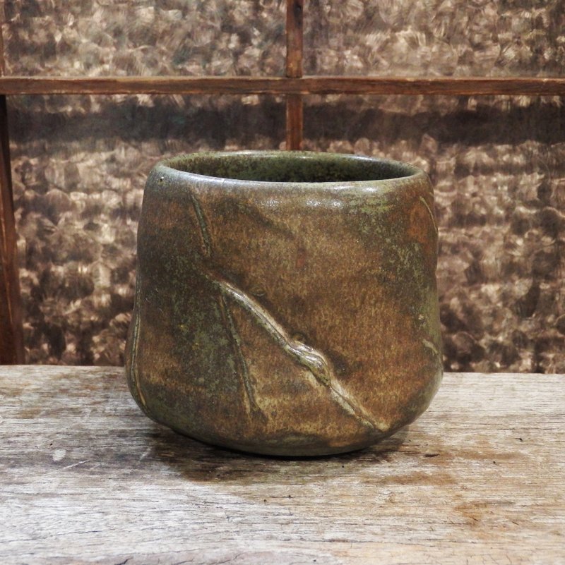 灰釉茶碗 / 掌盅 / 手捧碗 - 茶具/茶杯 - 陶 黑色