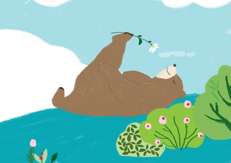 墙印 - 躺着的熊 - 摆饰 - 纸 多色