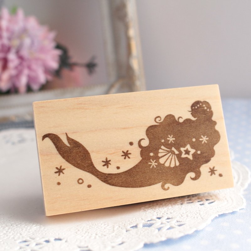 人鱼公主印章 橡皮擦印章 抹香鲸 梦幻 童话 公主 - 印章/印台 - 橡胶 透明