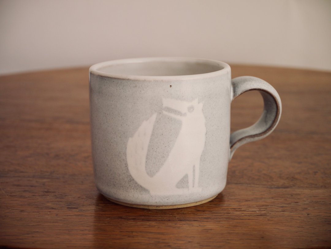 Pottery wolf Mug (Medium) - 咖啡杯/马克杯 - 陶 灰色