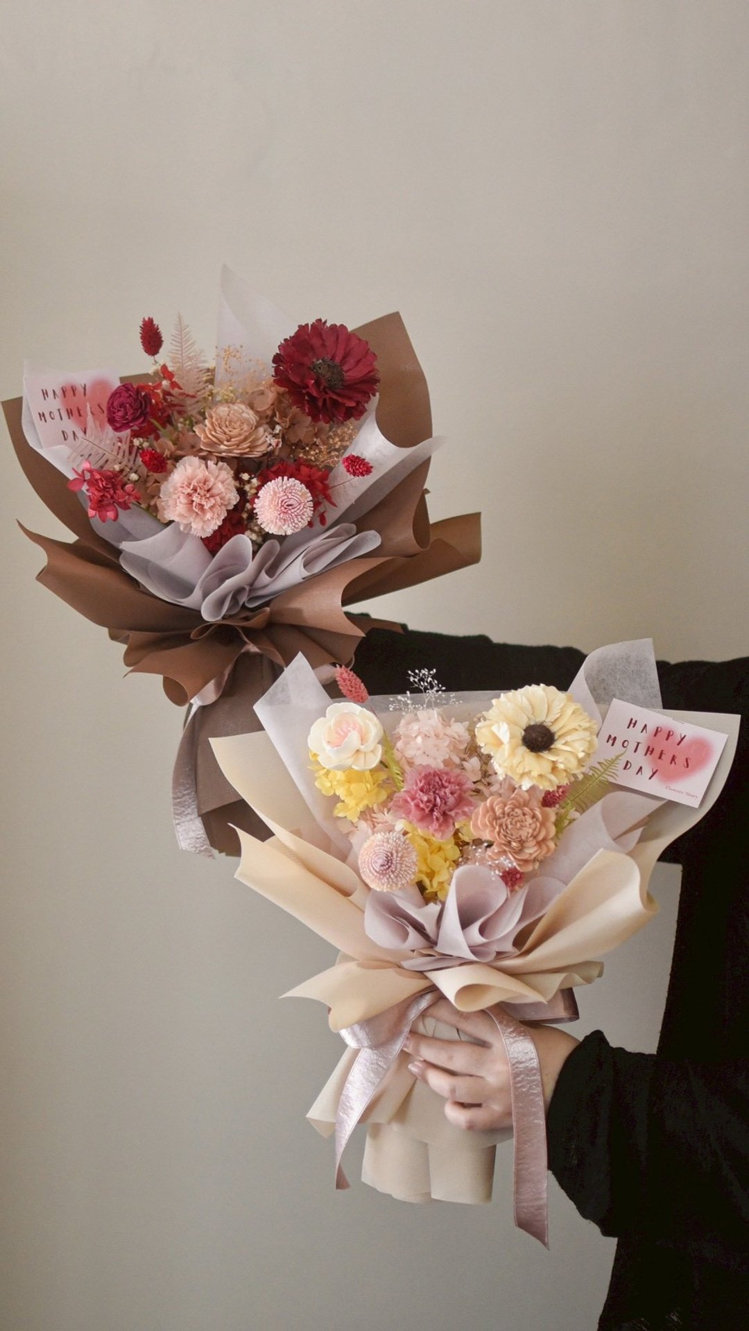 /母亲节花束/干燥花 永生花 康乃馨 婚礼 毕业季 生日 盆花 - 干燥花/捧花 - 植物．花 多色