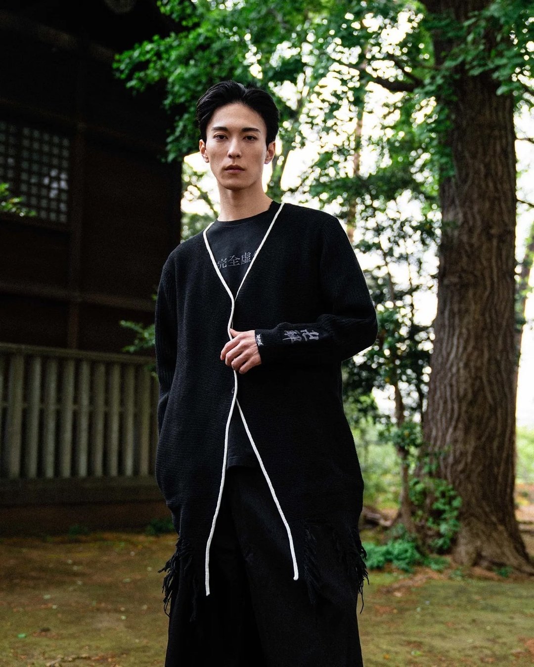 【XRAGE X 死神BLEACH联名】黑崎一护卍解针织外套 coat - 男装针织衫/毛衣 - 棉 黑色