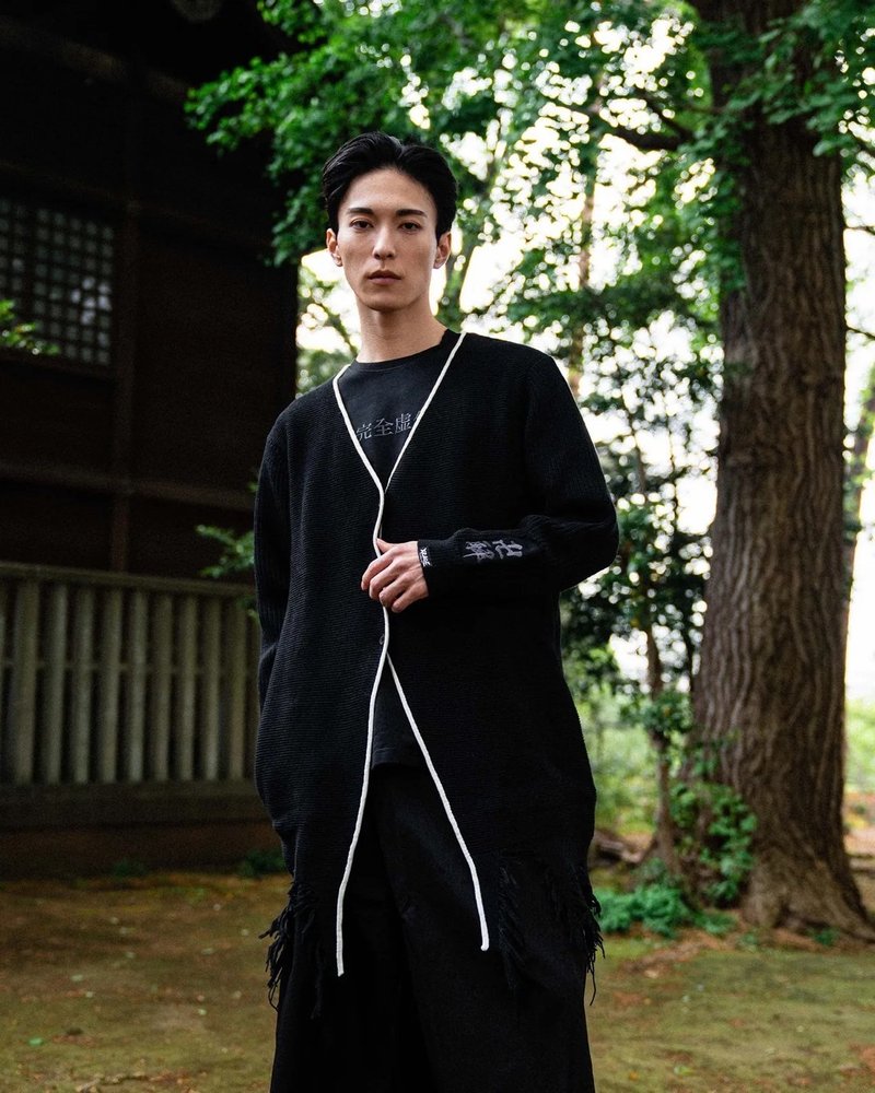 【XRAGE X 死神BLEACH联名】黑崎一护卍解针织外套 coat - 男装针织衫/毛衣 - 棉．麻 黑色