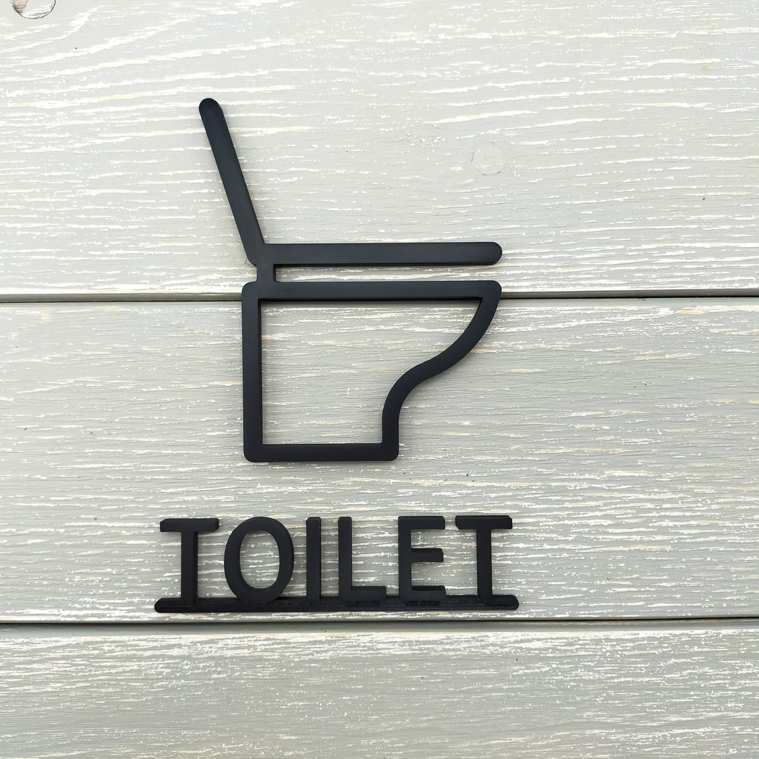 Restroom Sign,WC Sign,Bathroom Sign,Toilet Sign,Room Sign - 墙贴/壁贴 - 塑料 黑色