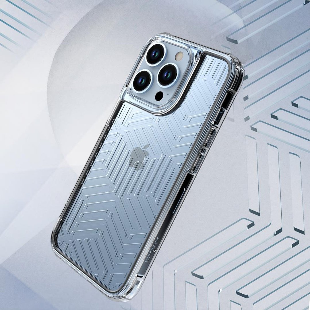 LINKASEAIR 防摔抗菌蚀刻玻璃壳 iPhone13 Pro Max 6.7寸 几何 - 手机壳/手机套 - 玻璃 透明
