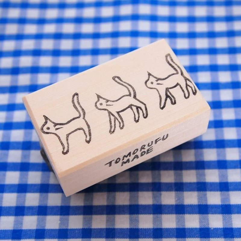Eraser stamp Walking cat - 印章/印台 - 木头 紫色