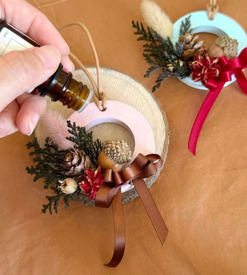 圣诞节花圈 干燥花 精油扩香石 圣诞吊饰 圣诞节送礼 - 干燥花/捧花 - 植物．花 