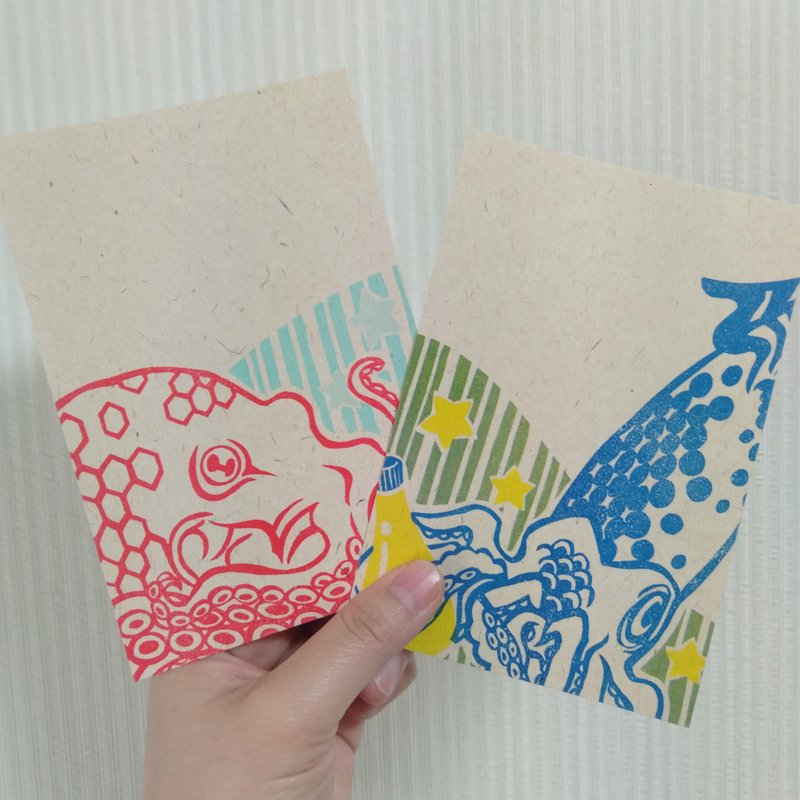 复古印刷明信片组 1 - 卡片/明信片 - 纸 红色