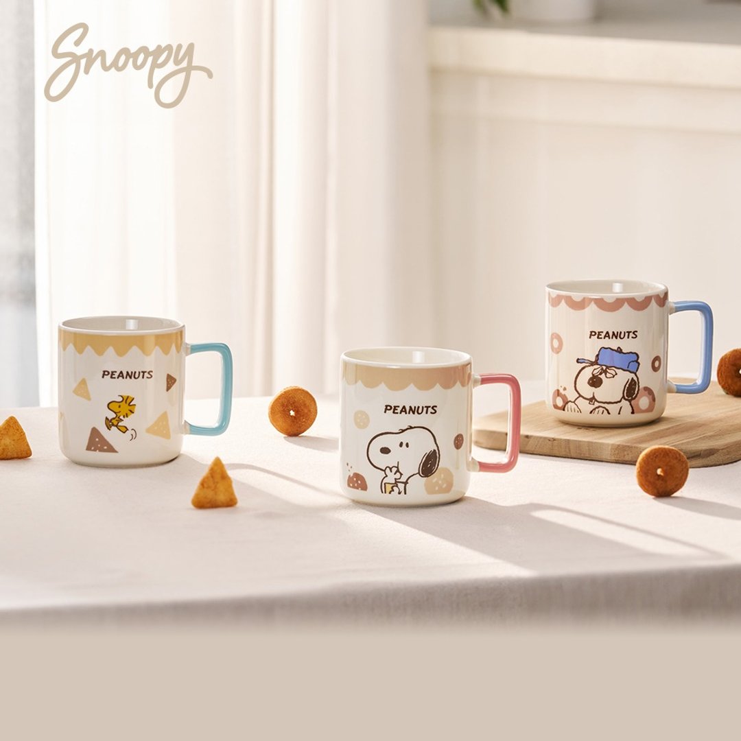 Snoopy 史努比 小点心彩釉陶瓷马克杯 490ml 任选二入组 - 咖啡杯/马克杯 - 瓷 