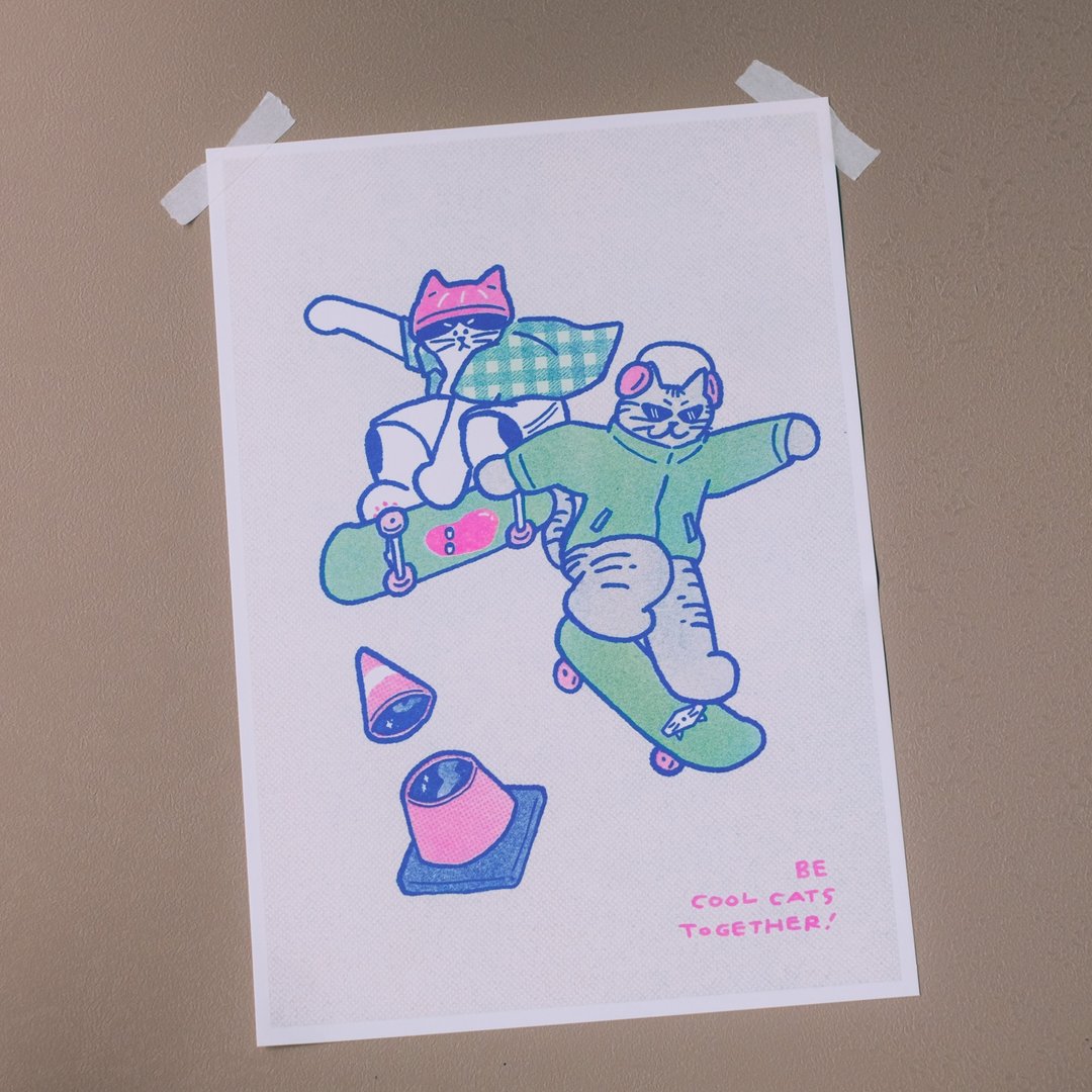 孤单小虫 系列A4海报-Be Cool Cats Together - 海报/装饰画/版画 - 纸 多色