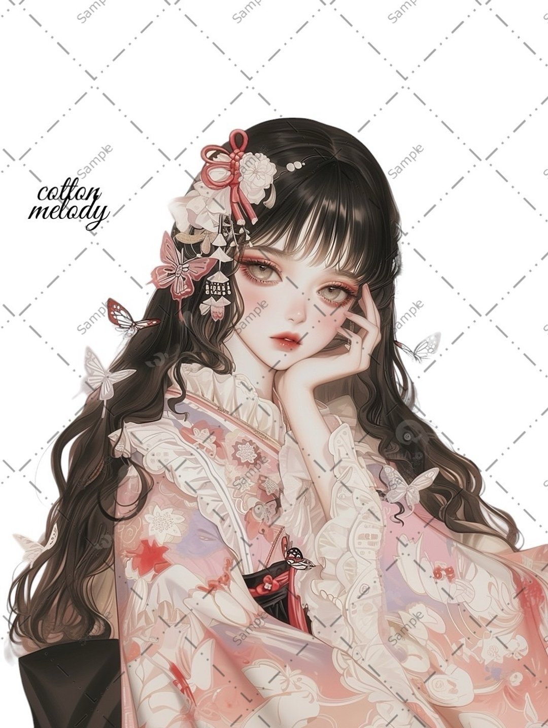 original sticker no.838 人物贴纸 原创贴纸 女孩贴纸 原创人物贴纸 - 贴纸 - 纸 