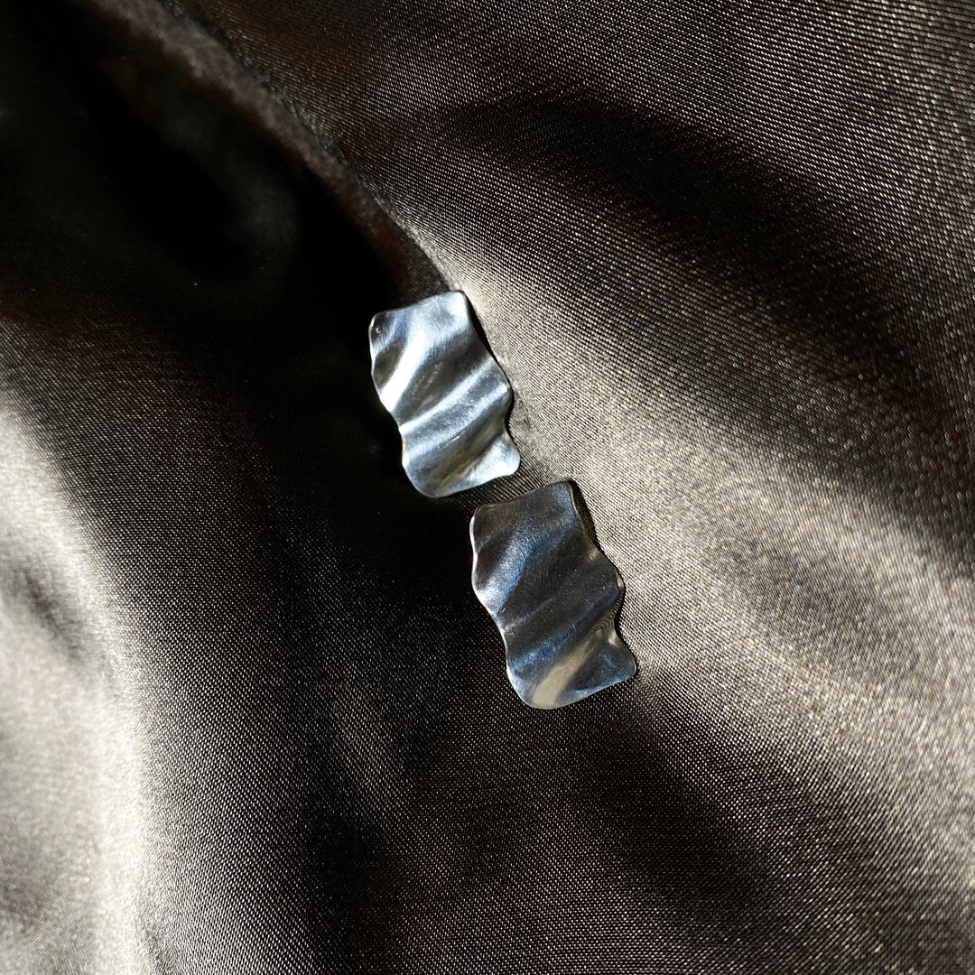 Flow - 流 宽版耳环(素面) Flow Board earring (plain) - 耳环/耳夹 - 纯银 银色