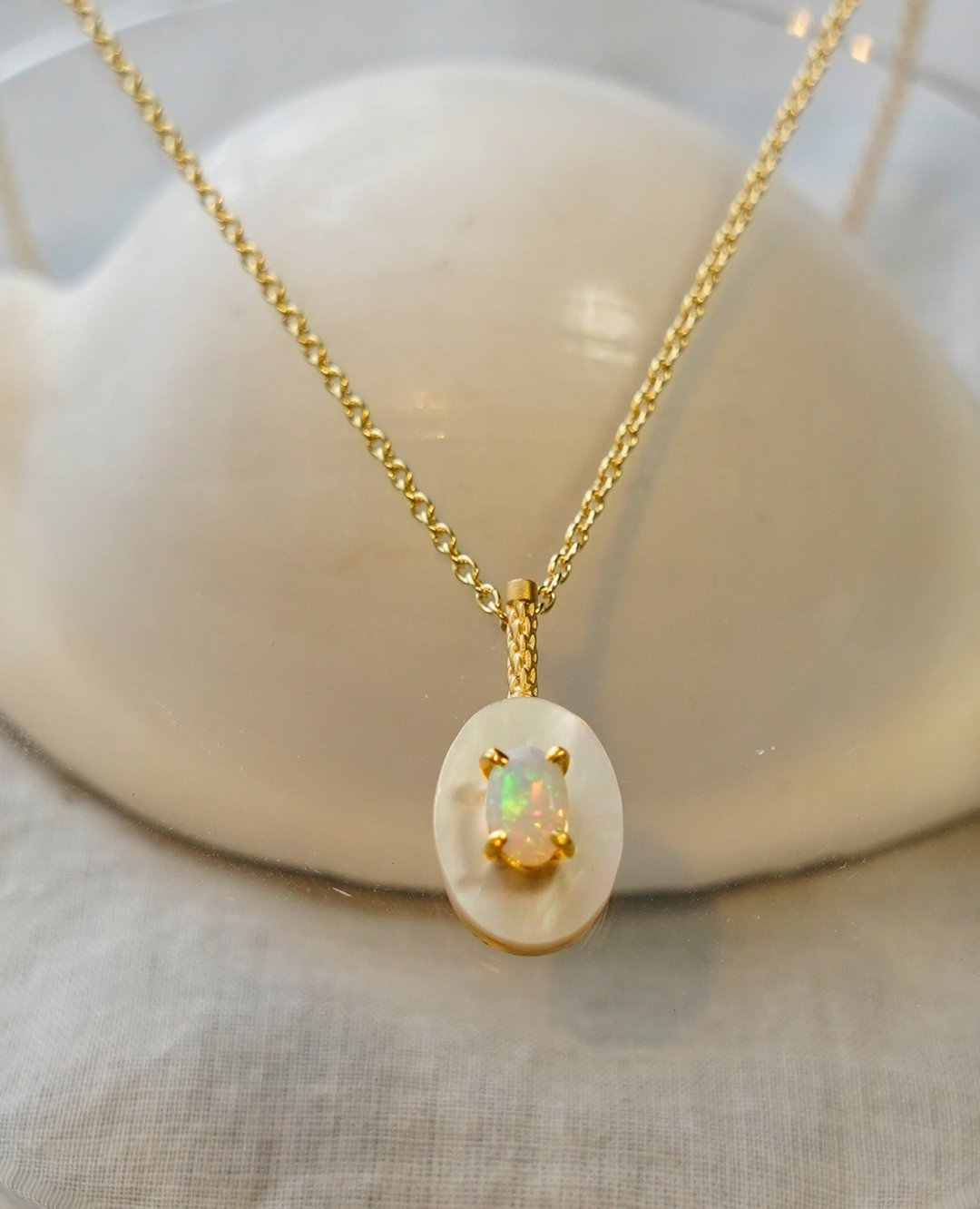 SV Mother of Pearl Necklace  珍珠母贝项链 - 项链 - 其他金属 金色