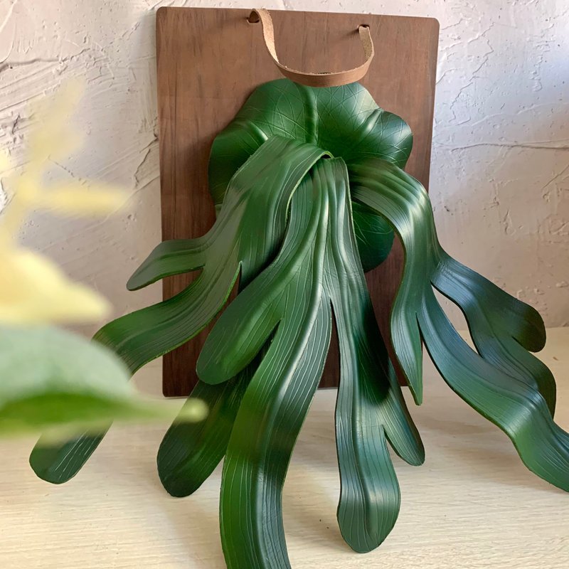 牛皮制鹿角蕨摆饰 壁挂 植栽 原创设计 纯手工制作 - 摆饰 - 真皮 