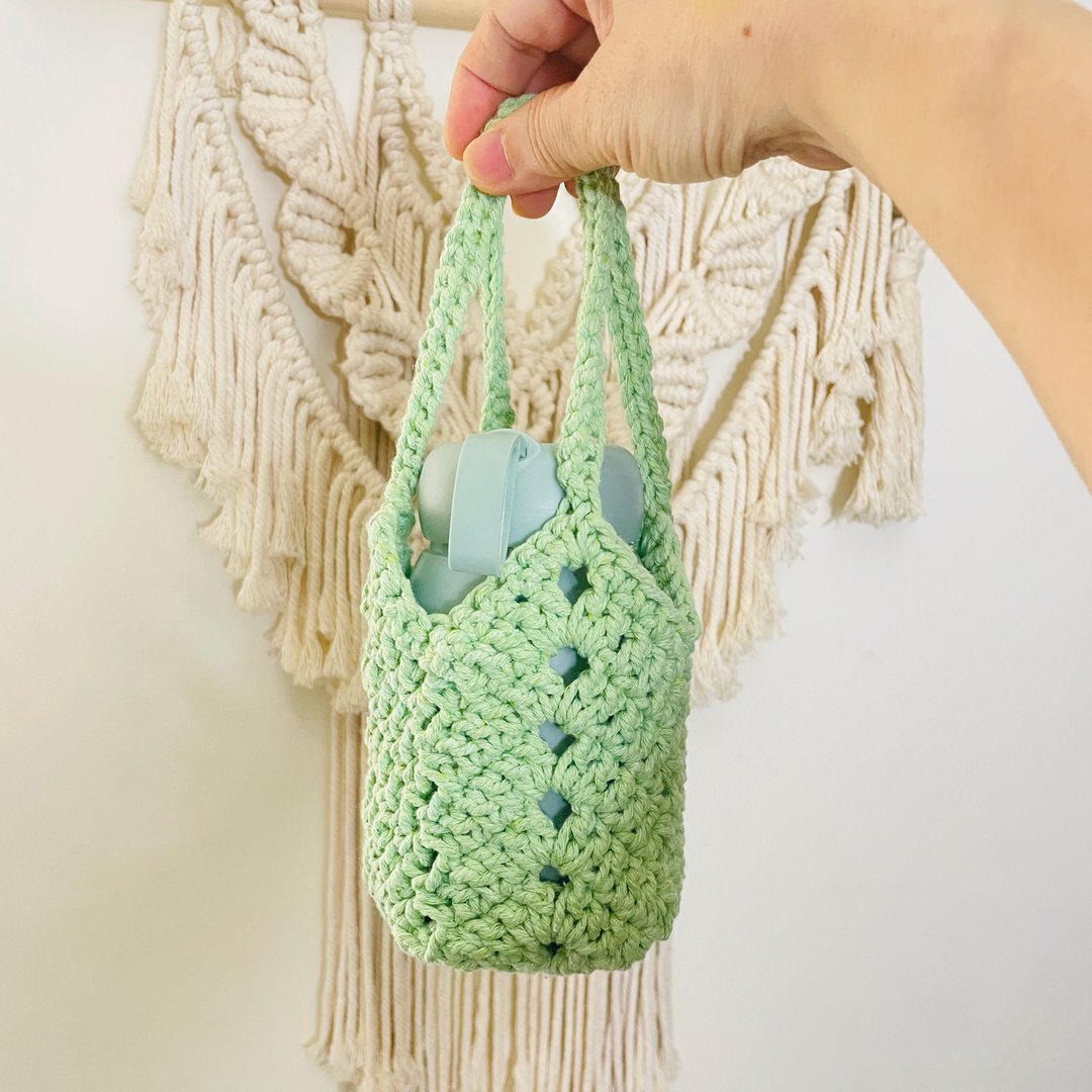 Diy胖胖水瓶袋【Crochet bag】材料包 - 编织/刺绣/羊毛毡/裁缝 - 棉 