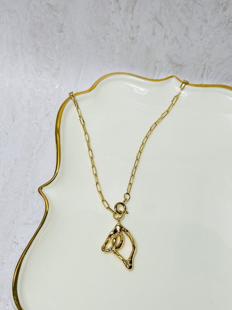 镂空叶项链-50CM版本 - 项链 - 银 金色