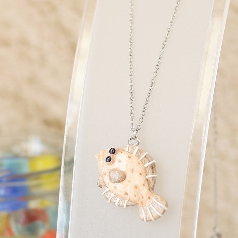 和纸饰品 项链 比目鱼 砂拟态款 海鱼 - 项链 - 其他材质 白色