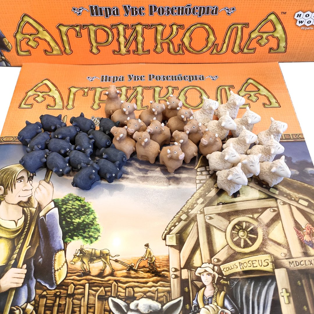 与 Agricola 棋盘游戏兼容的豪华动物代币。 - 桌游/玩具 - 其他材质 