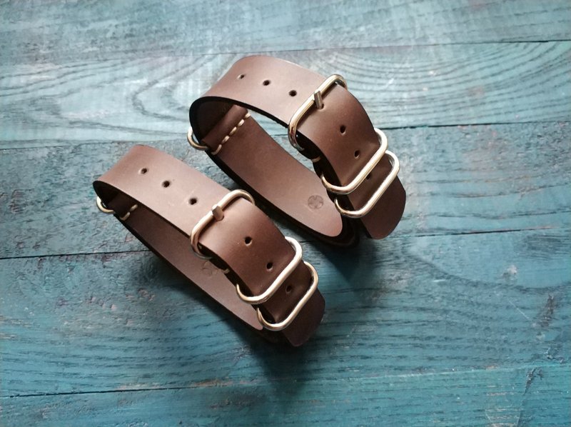 Dark Chocolate ZULU strap | Leather Watch Strap | Dark Chocolate Watch Strap - 表带 - 真皮 咖啡色