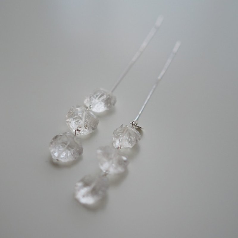 Earrings耳环:  The Brighton East Earrings - E010 Silver/E010 Rose gold - 耳环/耳夹 - 宝石 透明