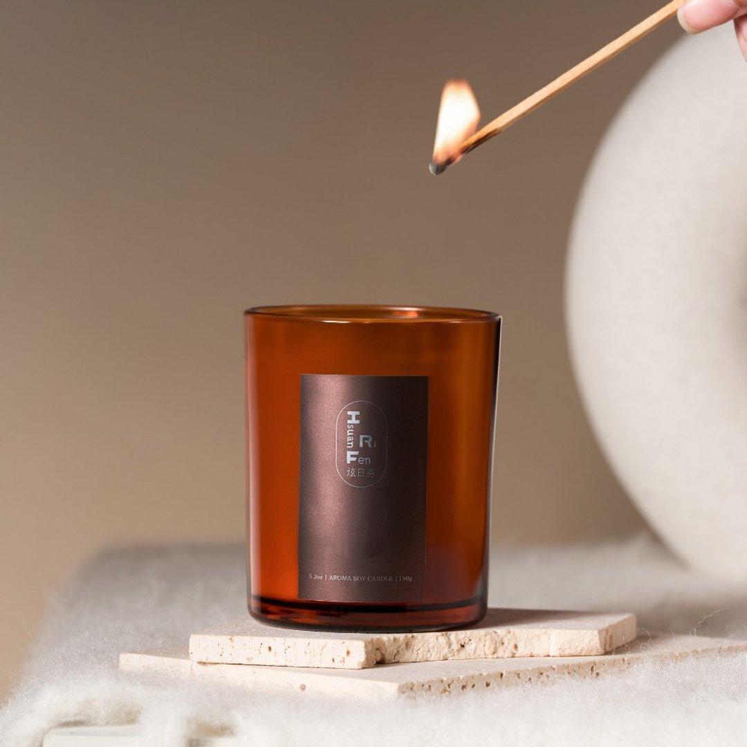 大豆香氛蜡烛系列 Scented Candle - 150g - 蜡烛/烛台 - 玻璃 咖啡色