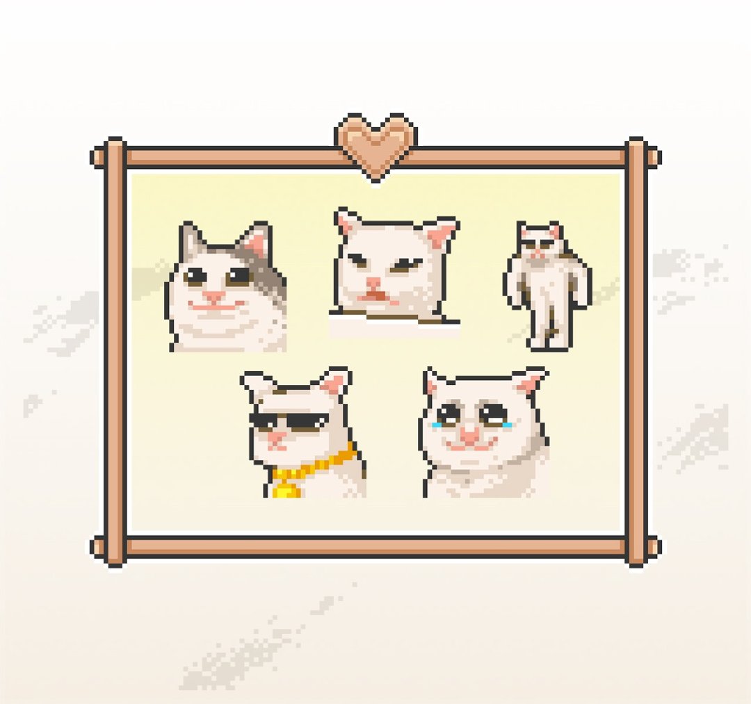Twitch表情符号贴图/忠诚点数奖励/可爱像素风/猫咪迷因梗图 - 电脑手机桌布/贴图/App 图示 - 其他材质 