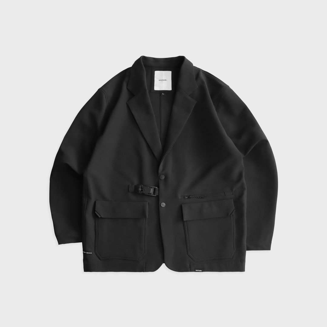 DYCTEAM - RePET Buckle Loose blazer (black) - 男装西装外套 - 其他材质 黑色