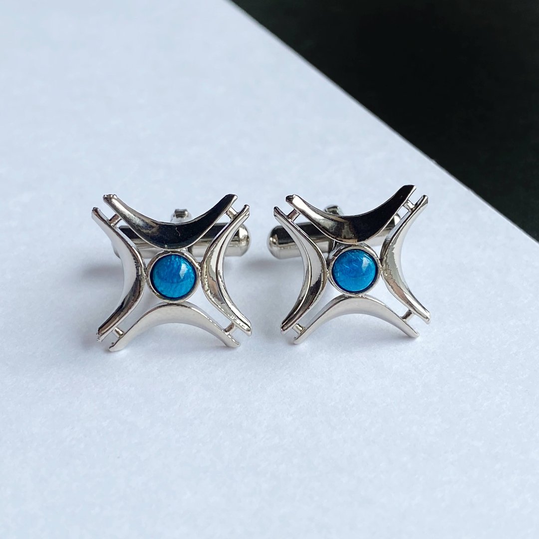 Southern Cross [Aquamarine] Cloisonne Cufflinks Cufflinks Pure Silver Cloisonne - 袖扣 - 其他材质 蓝色