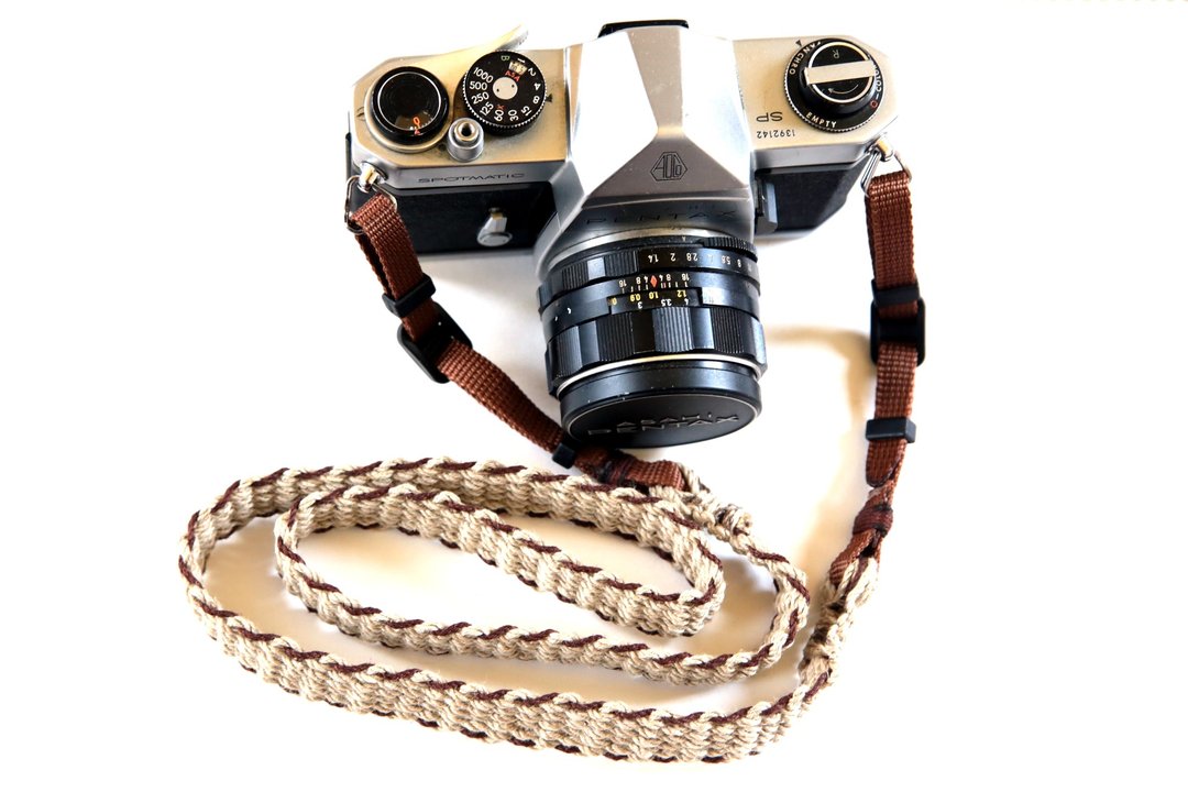 Linen hemp camera strap BRW / belt type - 相机背带/脚架 - 棉 咖啡色