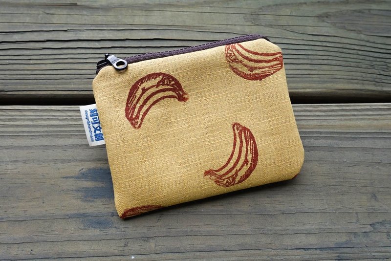 //任意装零钱包/热带果园//香蕉 - 零钱包 - 棉．麻 黄色