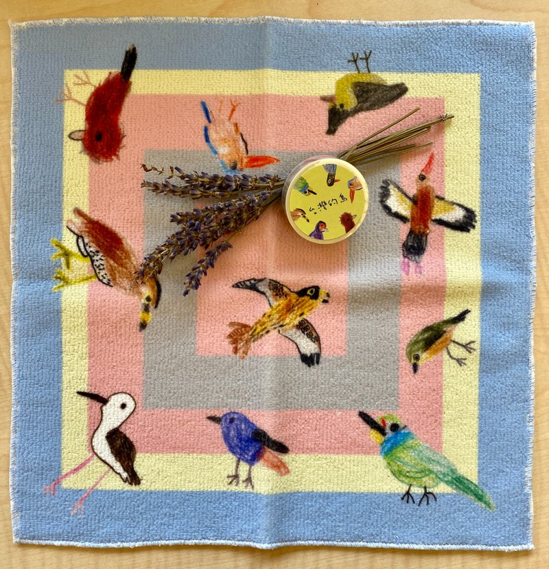 童趣插画 台湾的鸟 小方巾 纸胶带 2件组 - 纸胶带 - 其他材质 多色