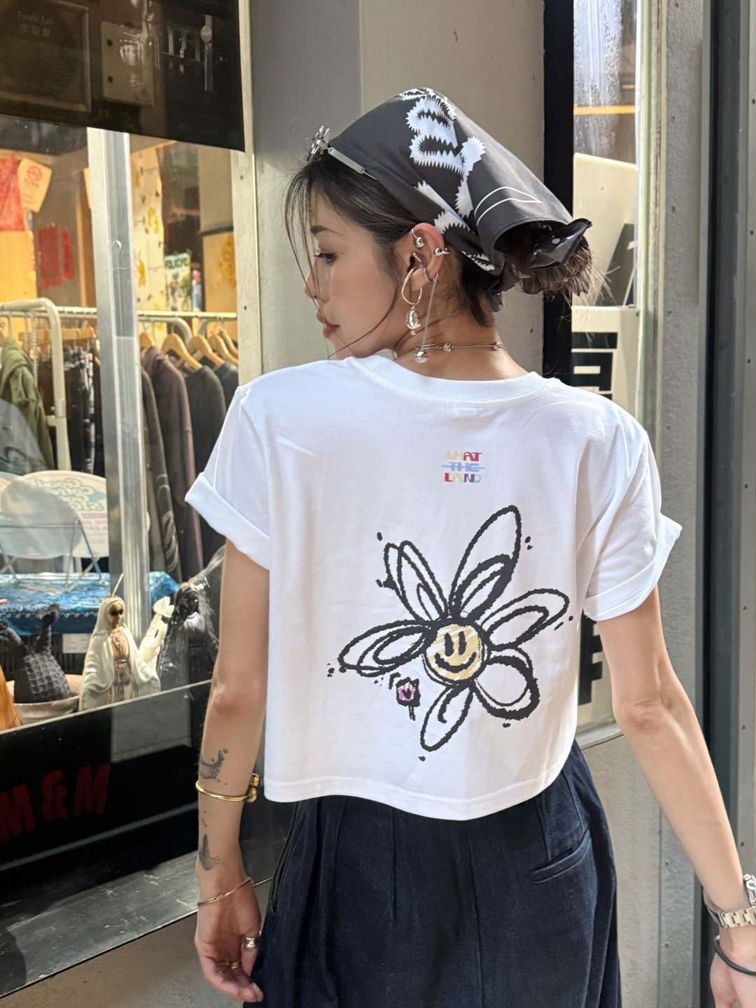 Go Doodle Crop Tee - 女装 T 恤 - 棉 白色