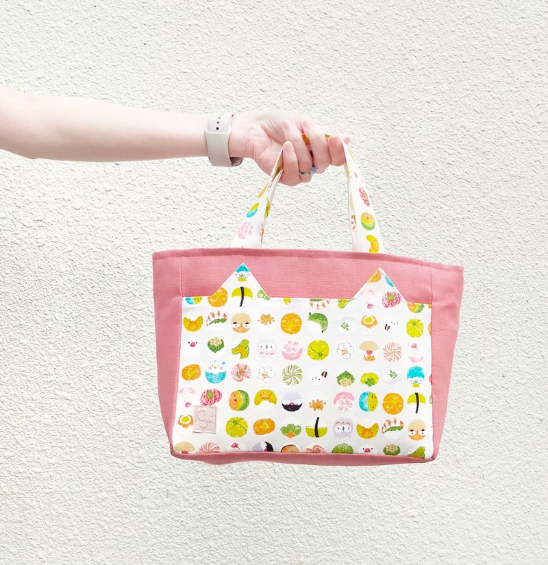 啾啾和菓子 小餐包/便当袋/餐袋/野餐袋/手提袋 - 便当盒/饭盒 - 棉．麻 