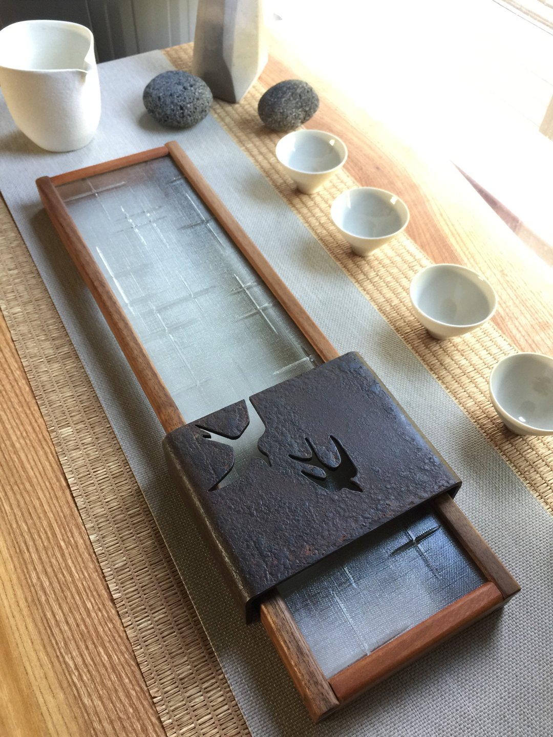 十字星玻璃壶承茶盘- 春 / 燕回 - 其他 - 木头 咖啡色