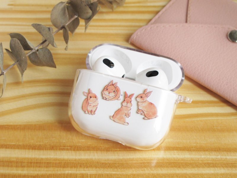 兔兔 透明 AirPods 保护套(硬壳/软壳可选,支持所有 AirPods 型号 - 耳机收纳 - 塑料 透明