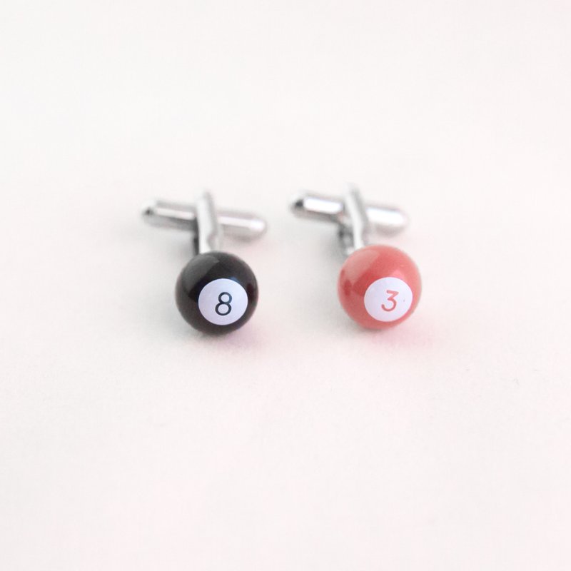 美式桌球 幸运号码 袖扣 AMERICAN POOL BALL CUFFLINK - 袖扣 - 其他金属 