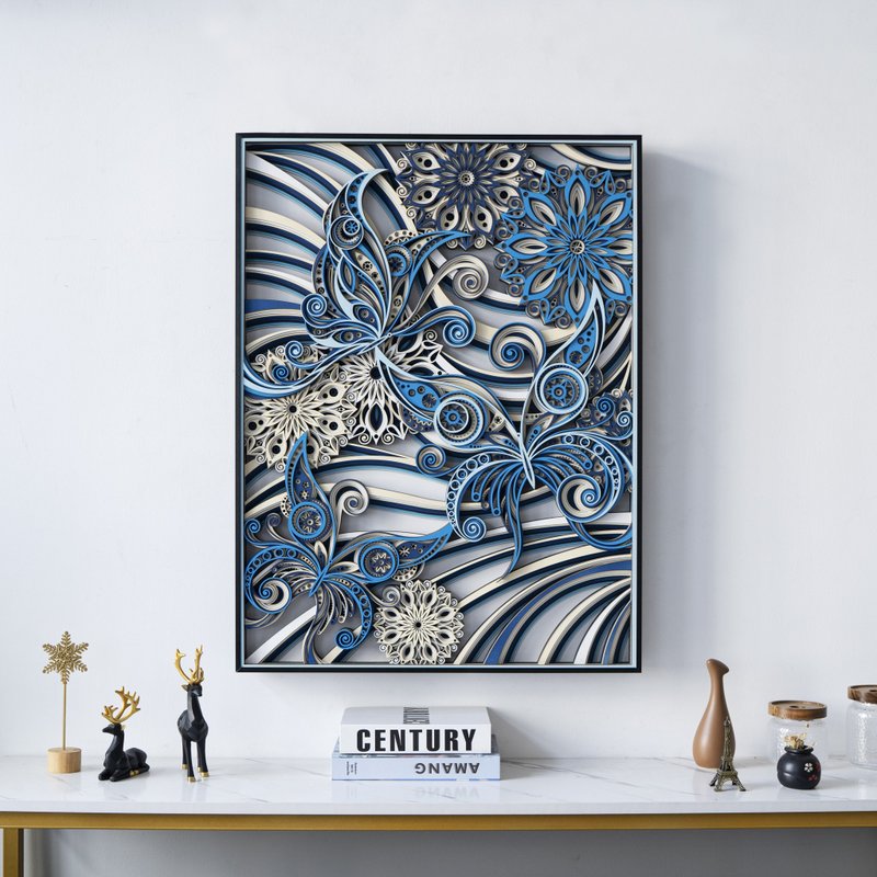 梯木叠雕-蝶恋花|现代简约客厅背景墙装饰画玄关走廊挂画3d立体画 - 海报/装饰画/版画 - 木头 