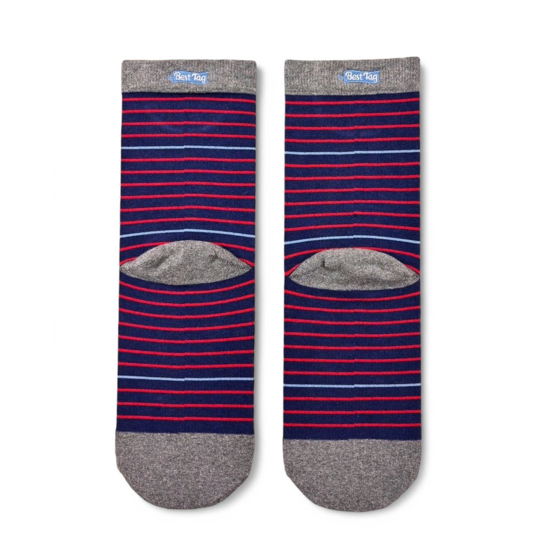 BestTag 细条纹 Stripe 红蓝 22-28cm - 袜子 - 棉 红色