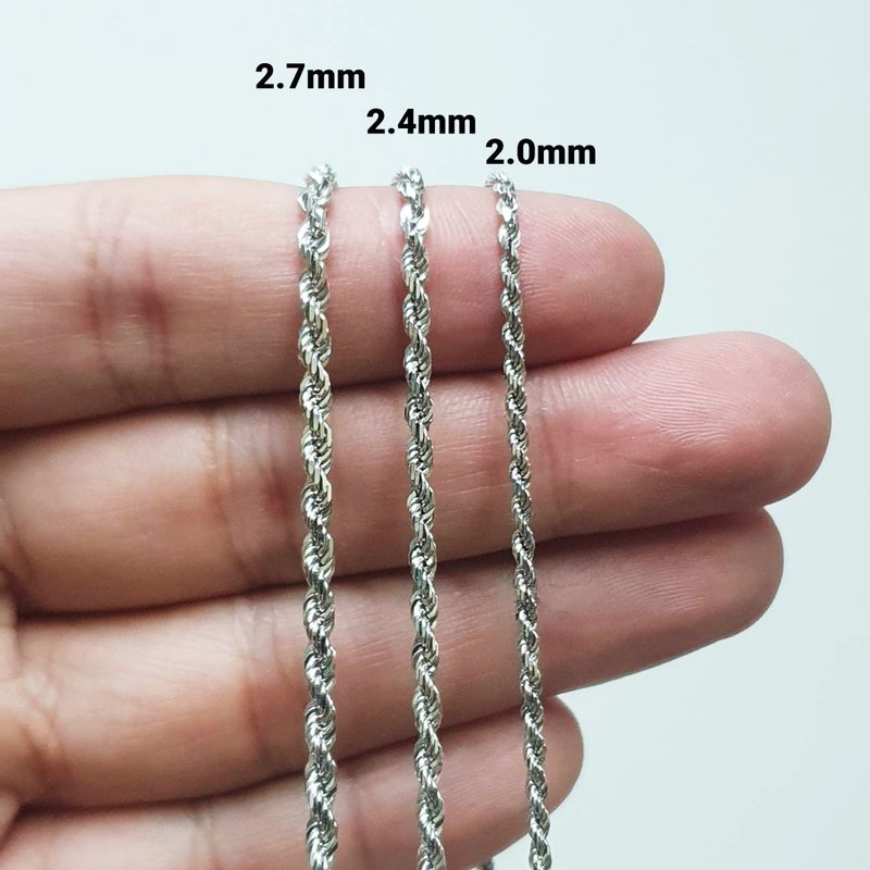 14K金项链 粗项链 绳链 白K金 / 黄K金 - 项链 - 贵金属 黄色