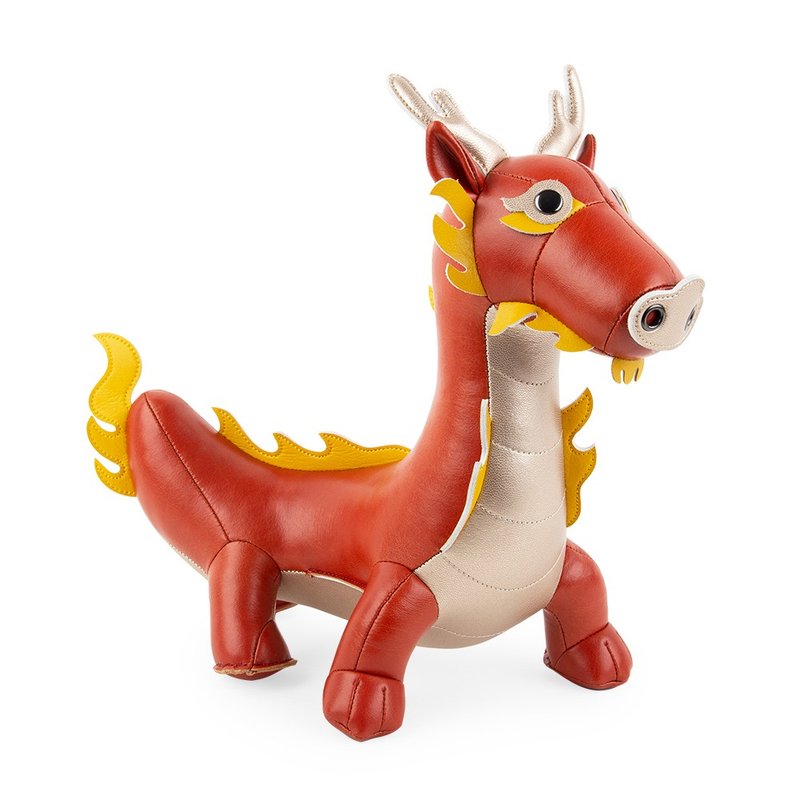 【门挡】龙 Dragon 皮革动物摆饰 | 生肖 入厝礼物 开运 送礼 - 摆饰 - 人造皮革 多色