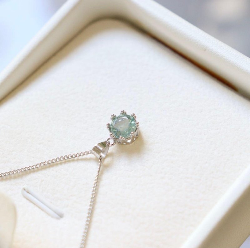 宝石绿萤石项链　天然石单颗吊坠 - 项链 - 宝石 绿色