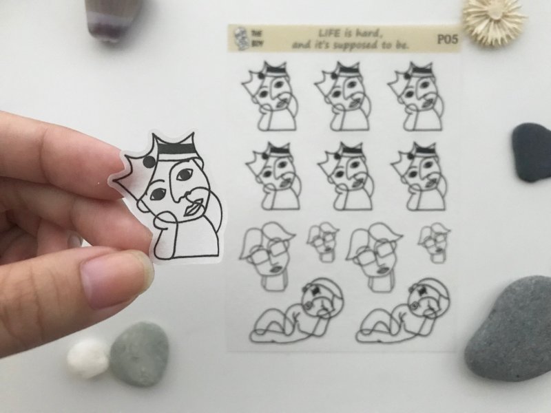 The Boy- 人生无限 和纸割型贴纸 - 贴纸 - 纸 白色